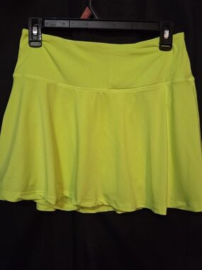 Source Unknown Neon Yellow Skater Tennis Skirt